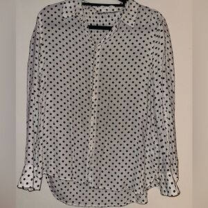 Zara Women’s white polka dot blouse
